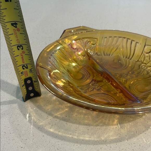 Fenton Gold Glass Art Bowl with Floral Motifs - Picture 5 of 5